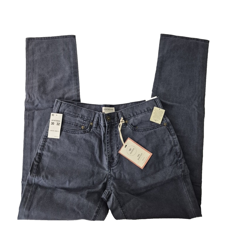 Dockers Slim Fit Jeans Mens 30x32 Blue Straight Leg Jean Cut Outdoor Grunge NEW